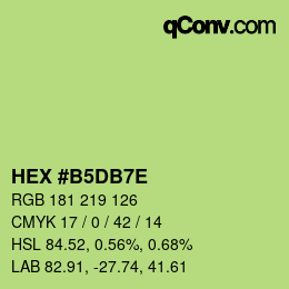 Color code: HEX #B5DB7E | qconv.com