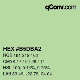 カラーコード: HEX #B5DBA2 | qconv.com
