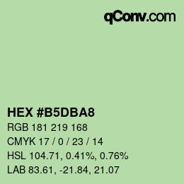 Color code: HEX #B5DBA8 | qconv.com