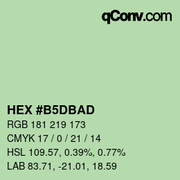 カラーコード: HEX #B5DBAD | qconv.com