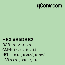 カラーコード: HEX #B5DBB2 | qconv.com