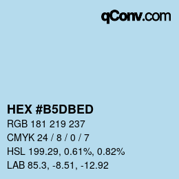 カラーコード: HEX #B5DBED | qconv.com