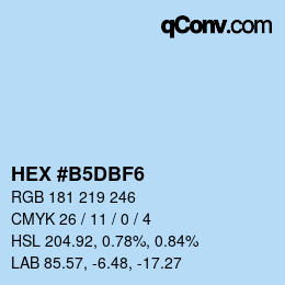 カラーコード: HEX #B5DBF6 | qconv.com