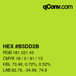カラーコード: HEX #B5DD2B | qconv.com