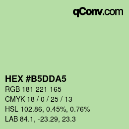 カラーコード: HEX #B5DDA5 | qconv.com