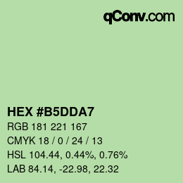 颜色代码: HEX #B5DDA7 | qconv.com