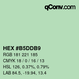 カラーコード: HEX #B5DDB9 | qconv.com
