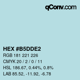 カラーコード: HEX #B5DDE2 | qconv.com
