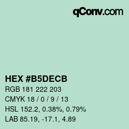 Color code: HEX #B5DECB | qconv.com
