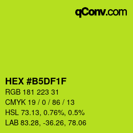 カラーコード: HEX #B5DF1F | qconv.com