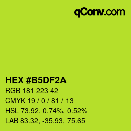 颜色代码: HEX #B5DF2A | qconv.com
