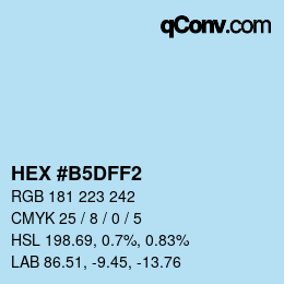 Color code: HEX #B5DFF2 | qconv.com