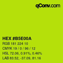 Color code: HEX #B5E00A | qconv.com