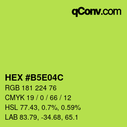 カラーコード: HEX #B5E04C | qconv.com