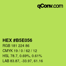 カラーコード: HEX #B5E056 | qconv.com