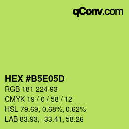 Color code: HEX #B5E05D | qconv.com