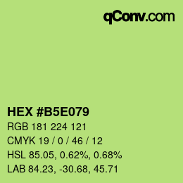 カラーコード: HEX #B5E079 | qconv.com