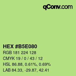 Farbcode: HEX #B5E080 | qconv.com