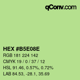 Color code: HEX #B5E08E | qconv.com