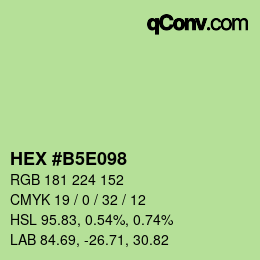 カラーコード: HEX #B5E098 | qconv.com