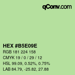 Farbcode: HEX #B5E09E | qconv.com