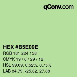 カラーコード: HEX #B5E09E | qconv.com