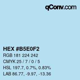 Color code: HEX #B5E0F2 | qconv.com