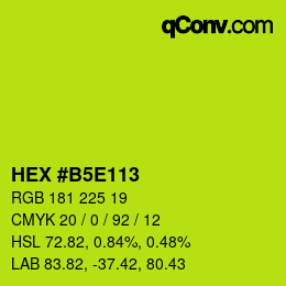 Color code: HEX #B5E113 | qconv.com