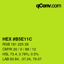 Color code: HEX #B5E11C | qconv.com