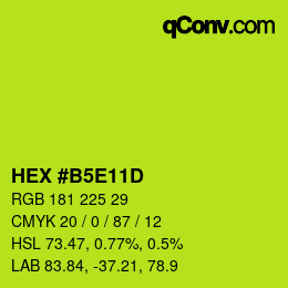 Color code: HEX #B5E11D | qconv.com