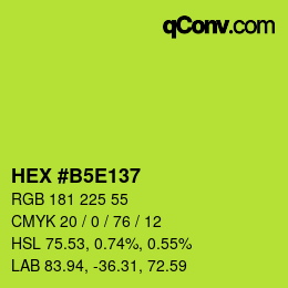 Color code: HEX #B5E137 | qconv.com