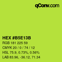 Farbcode: HEX #B5E13B | qconv.com