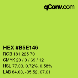 Farbcode: HEX #B5E146 | qconv.com