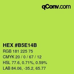Farbcode: HEX #B5E14B | qconv.com