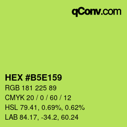 カラーコード: HEX #B5E159 | qconv.com