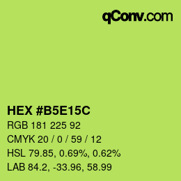 Color code: HEX #B5E15C | qconv.com