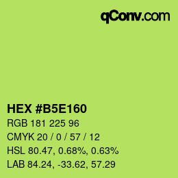 カラーコード: HEX #B5E160 | qconv.com
