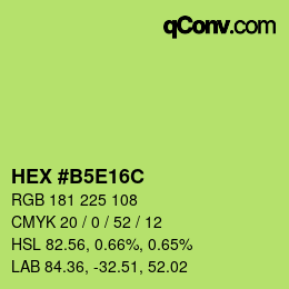 カラーコード: HEX #B5E16C | qconv.com
