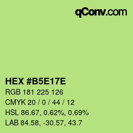 Color code: HEX #B5E17E | qconv.com