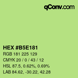 Farbcode: HEX #B5E181 | qconv.com