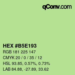 Color code: HEX #B5E193 | qconv.com