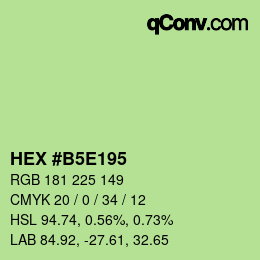 カラーコード: HEX #B5E195 | qconv.com