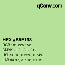Color code: HEX #B5E198 | qconv.com