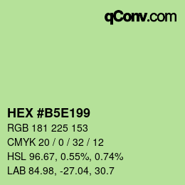 Color code: HEX #B5E199 | qconv.com