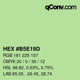 カラーコード: HEX #B5E19D | qconv.com