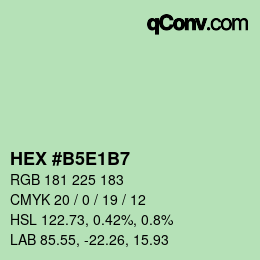 Color code: HEX #B5E1B7 | qconv.com