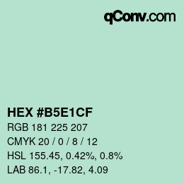 Color code: HEX #B5E1CF | qconv.com