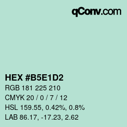 Color code: HEX #B5E1D2 | qconv.com