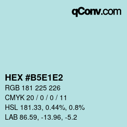 Color code: HEX #B5E1E2 | qconv.com