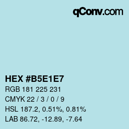 Color code: HEX #B5E1E7 | qconv.com